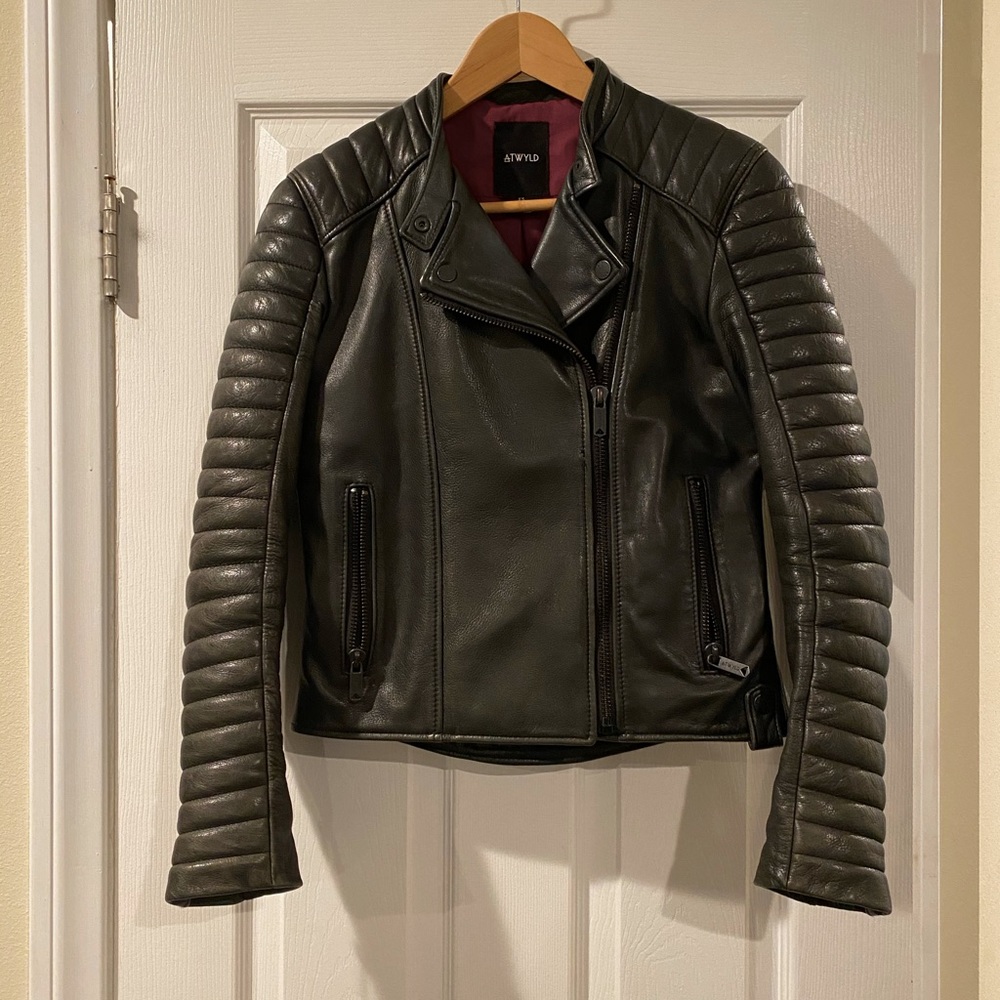 Atwyld Women’s Motorcycle Jacket Black Leather